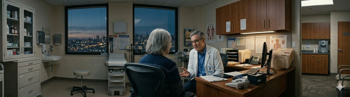 Doctor consulting with patient in clinic